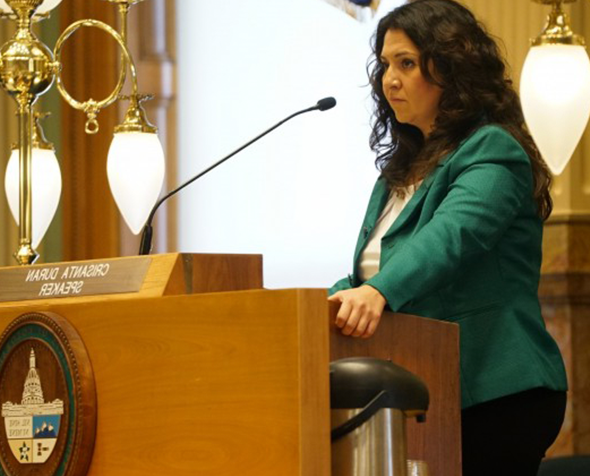 DU Alumna Crisanta Duran, first Latina speaker of the Colorado House of Representatives.