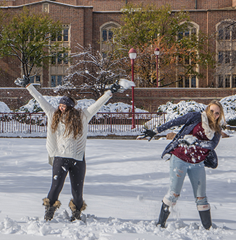 University of Denver students celebrate First Snow.